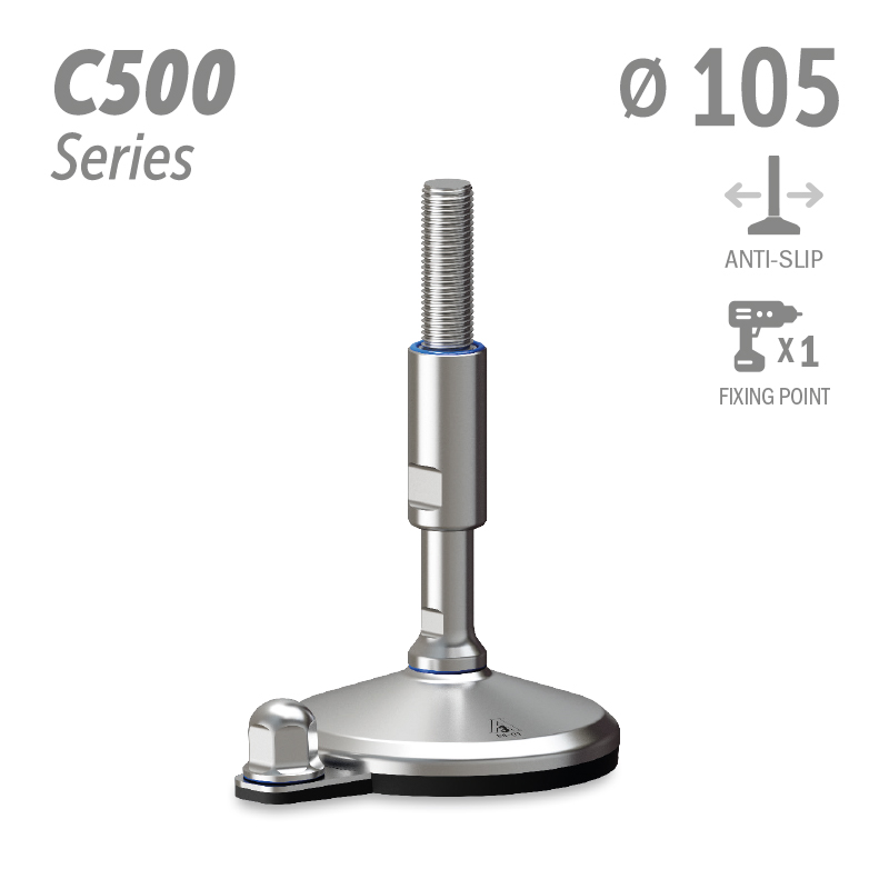 水平调整脚C500系列 防滑 1固定孔 直径105
