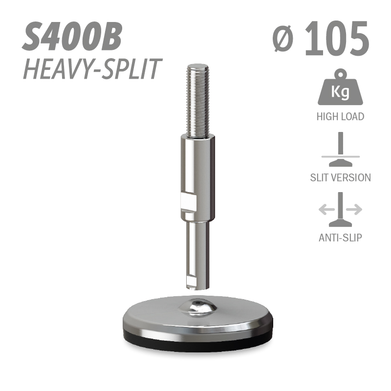 水平调整脚S400B加强型分体版本系列 防滑 高载荷 直径105