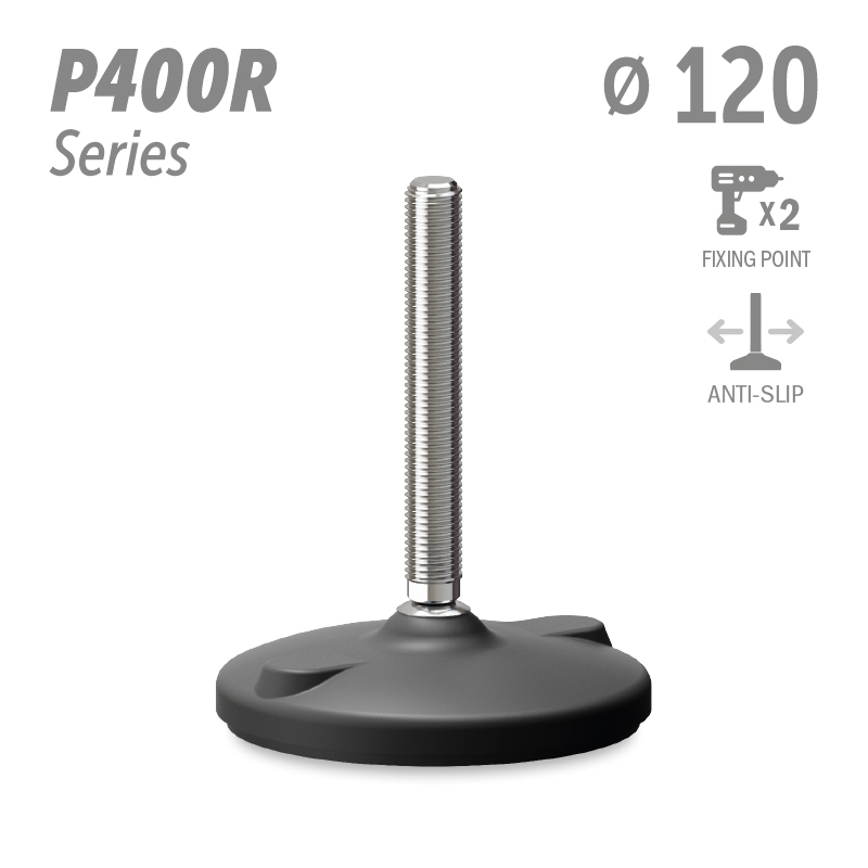 水平调整脚P400R系列 防滑 2固定孔 直径120