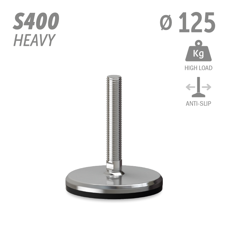 水平调整脚S400加强型系列 防滑 高载荷 直径125