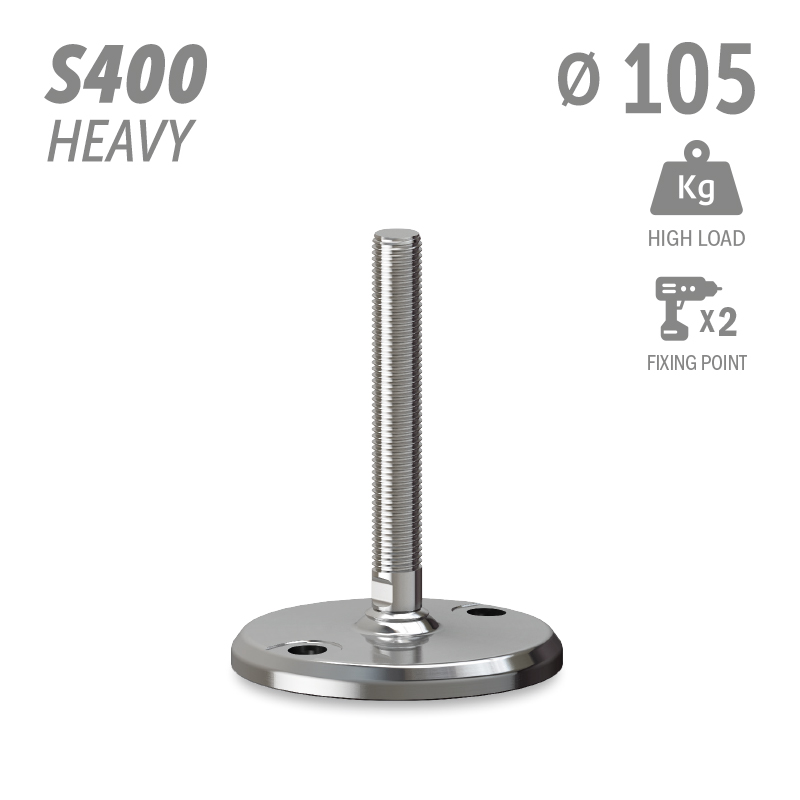 水平调整脚S400加强型系列 高载荷 2固定孔 直径105