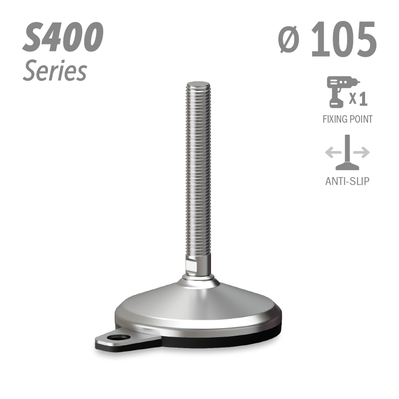 水平调整脚S400系列 防滑 1固定孔 直径105