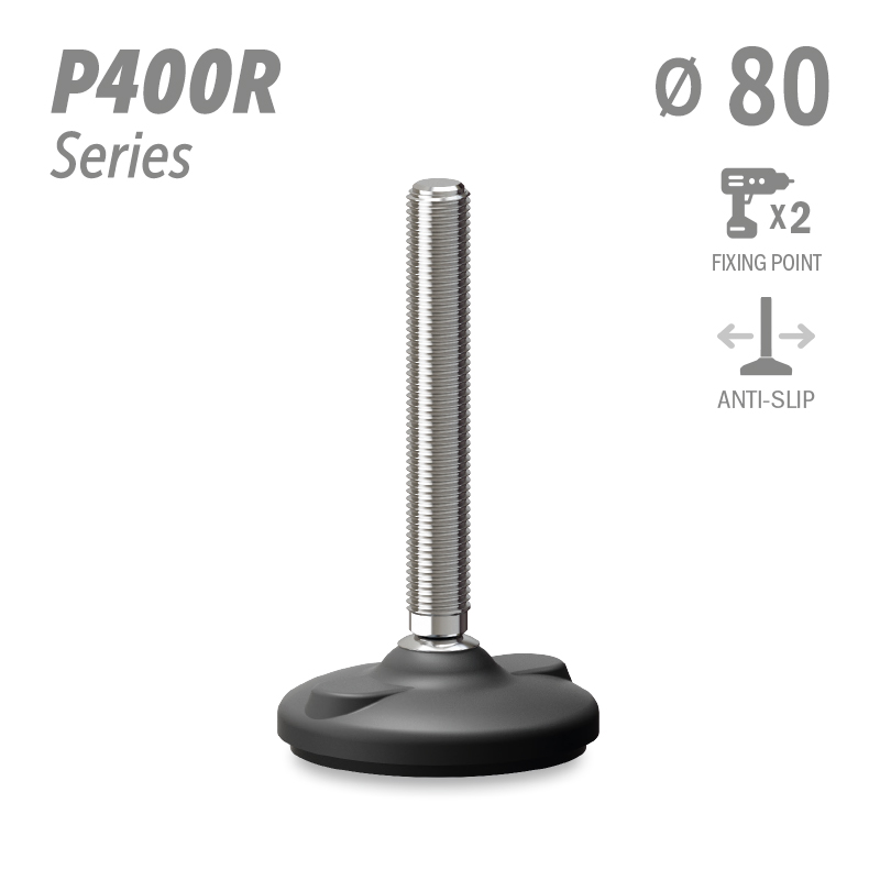 水平调整脚P400R系列 防滑 2固定孔 直径80