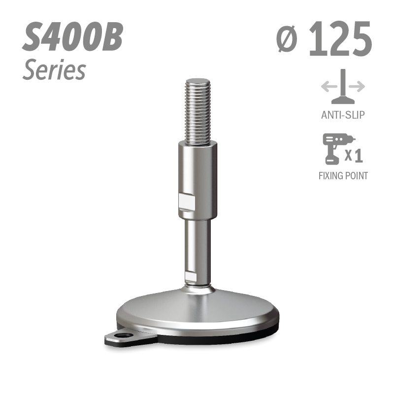 水平调整脚S400B系列 防滑 1固定孔 直径125