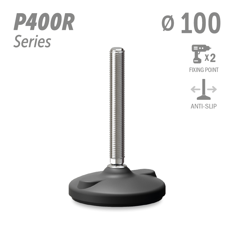 水平调整脚P400R系列 防滑 2固定孔 直径100