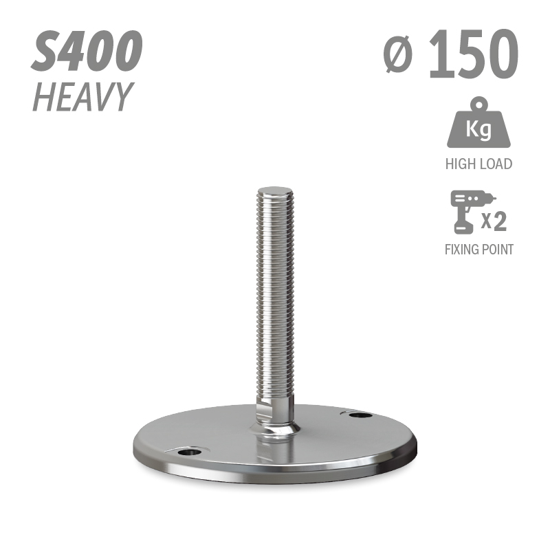 水平调整脚S400加强型系列 高载荷 2固定孔 直径150