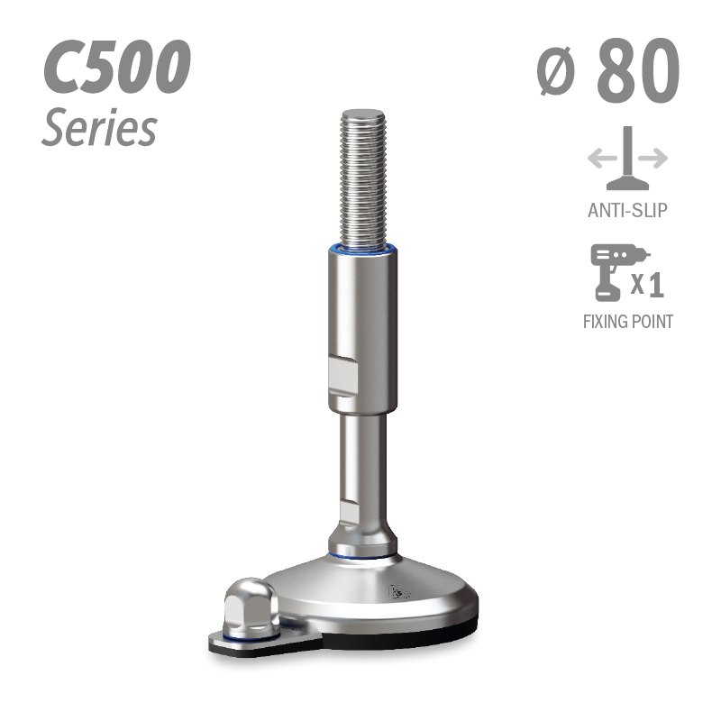 水平调整脚C500系列 防滑 1固定孔 直径80