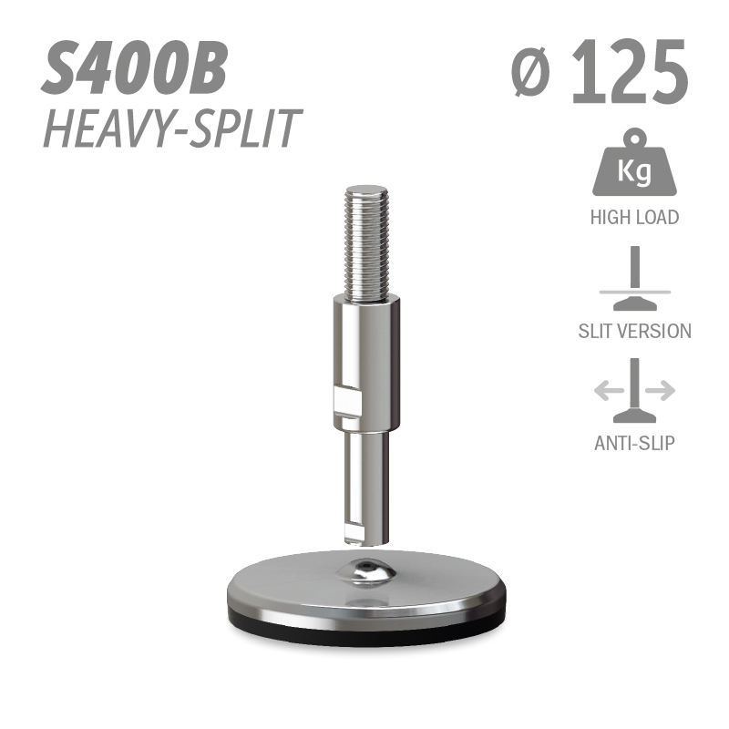 水平调整脚S400B加强型分体版本系列 防滑 高载荷 直径125