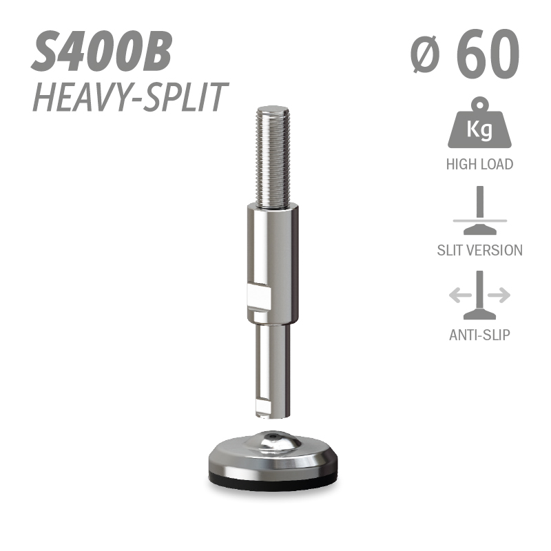 水平调整脚S400B加强型分体版本系列 防滑 高载荷 直径60