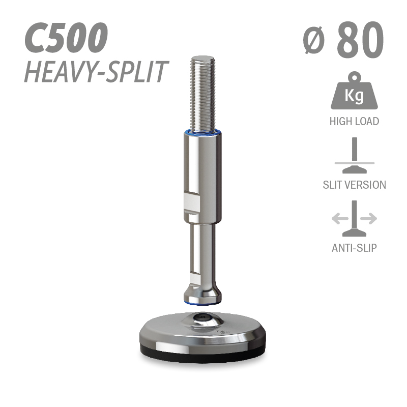 水平调整脚C500加强型分体式版本系列 防滑 高载荷 直径80