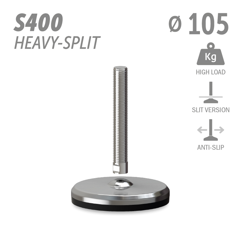 水平调整脚S400加强型分体版本系列 防滑 高载荷 直径105