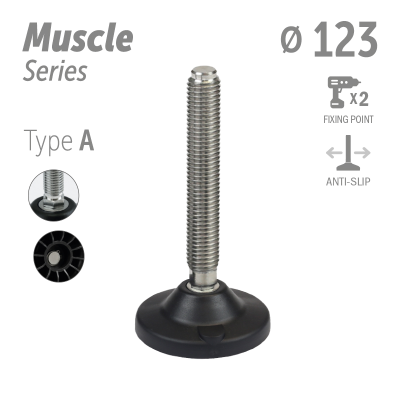 水平调整脚强力系列类型A 防滑 2固定孔 直径123