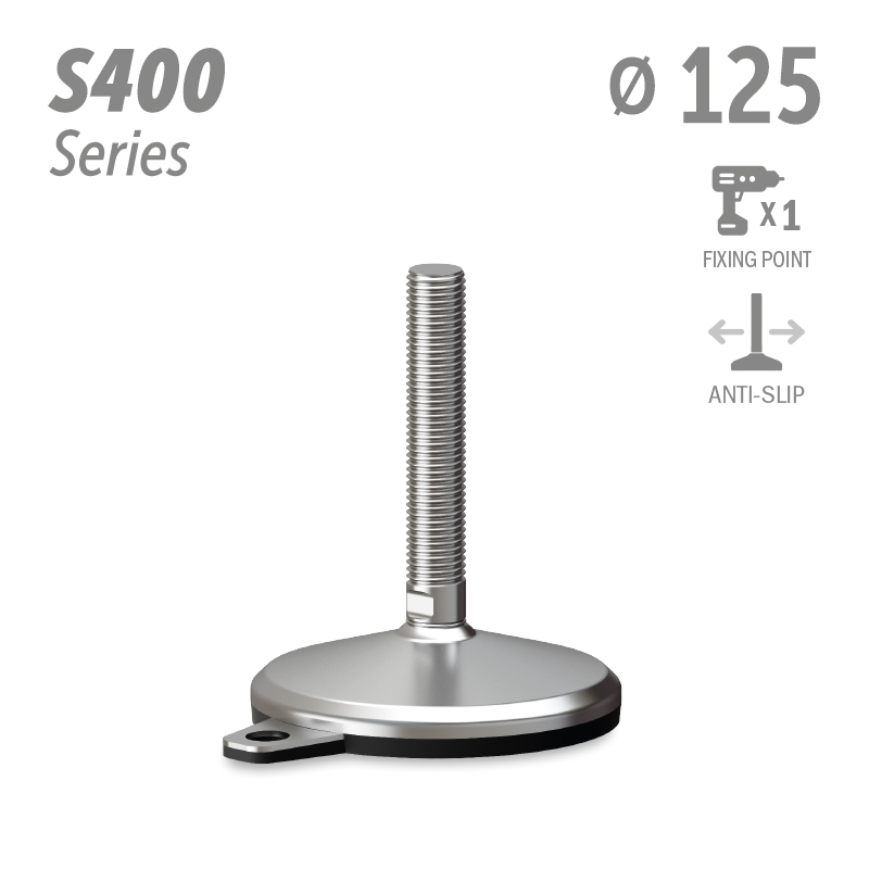 水平调整脚S400系列 防滑 1固定孔 直径125