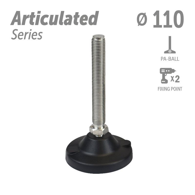 水平调整脚铰接式系列 聚酰胺球体 2固定孔 直径110