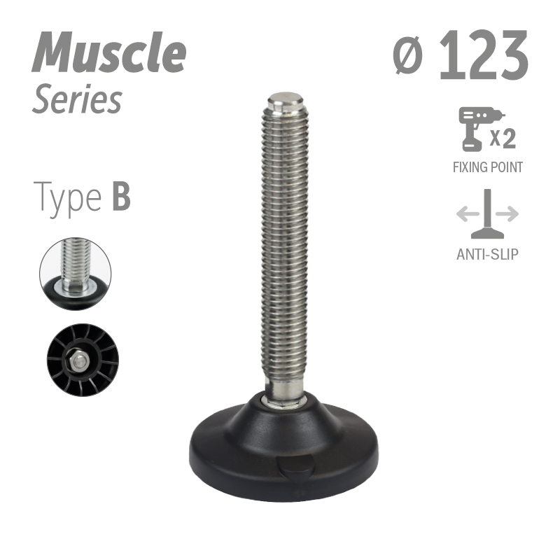 水平调整脚强力系列类型B 防滑 2固定孔 直径123