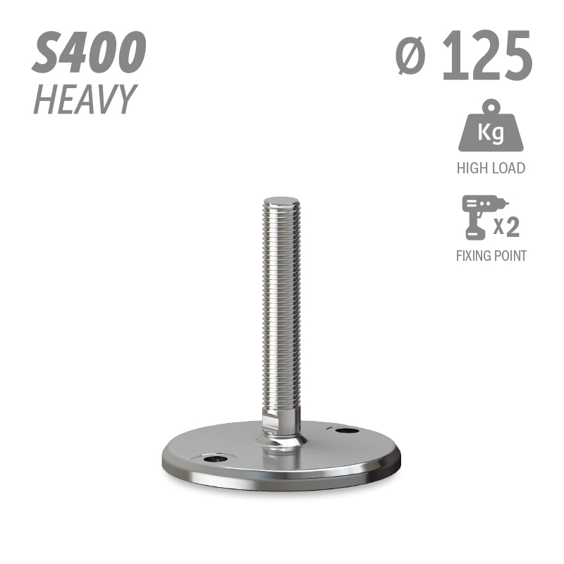 水平调整脚S400加强型系列 高载荷 2固定孔 直径125