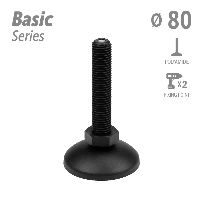 水平调整脚基础系列 聚酰胺 2固定孔 直径80