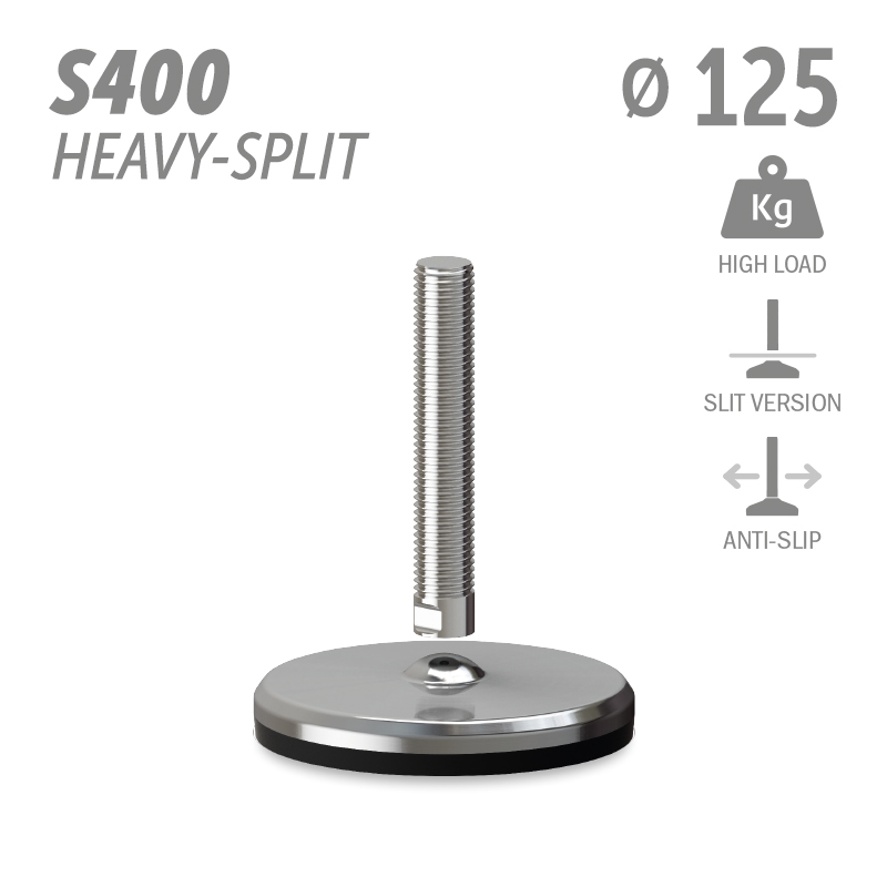 水平调整脚S400加强型分体版本系列 防滑 高载荷 直径125