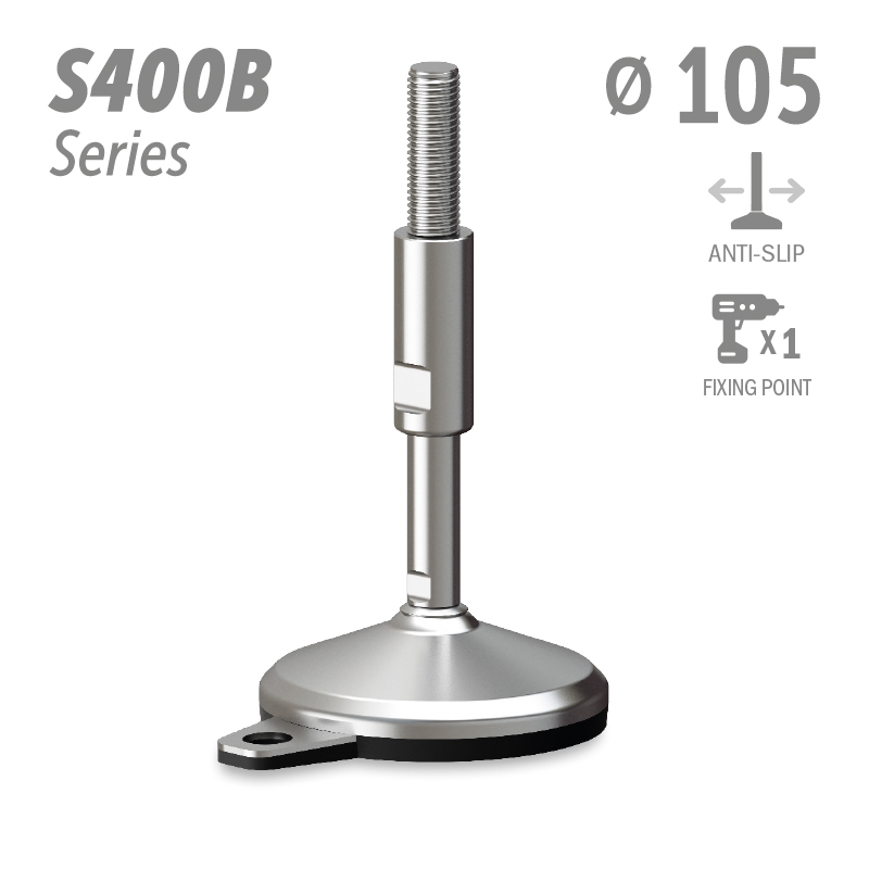 水平调整脚S400B系列 防滑 1固定孔 直径105