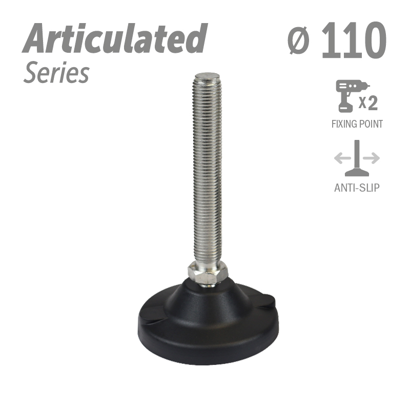 水平调整脚铰接式系列 防滑 2固定孔 直径110