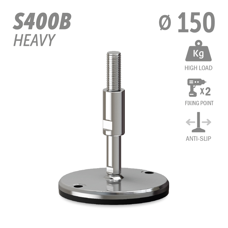 水平调整脚S400B加强型系列 防滑 高载荷 2固定孔 直径150