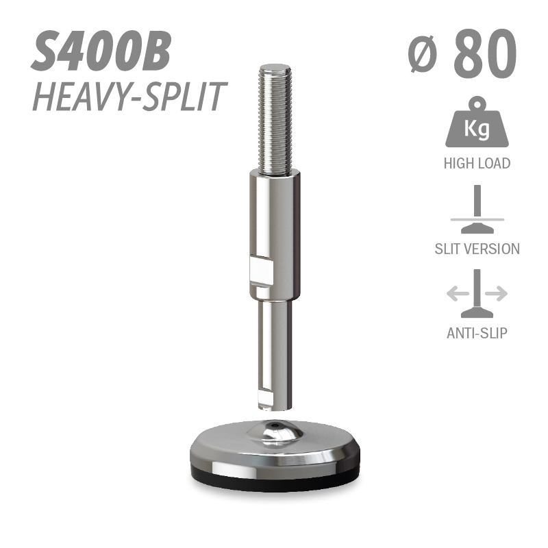 水平调整脚S400B加强型分体版本系列 防滑 高载荷 直径80