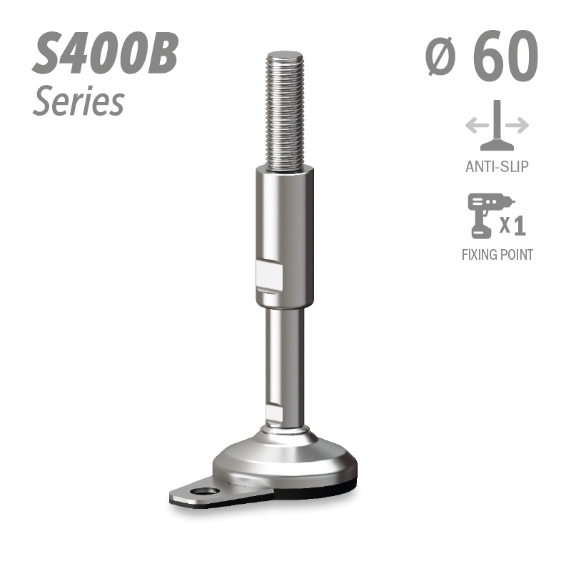 水平调整脚S400B系列 防滑 1固定孔 直径60