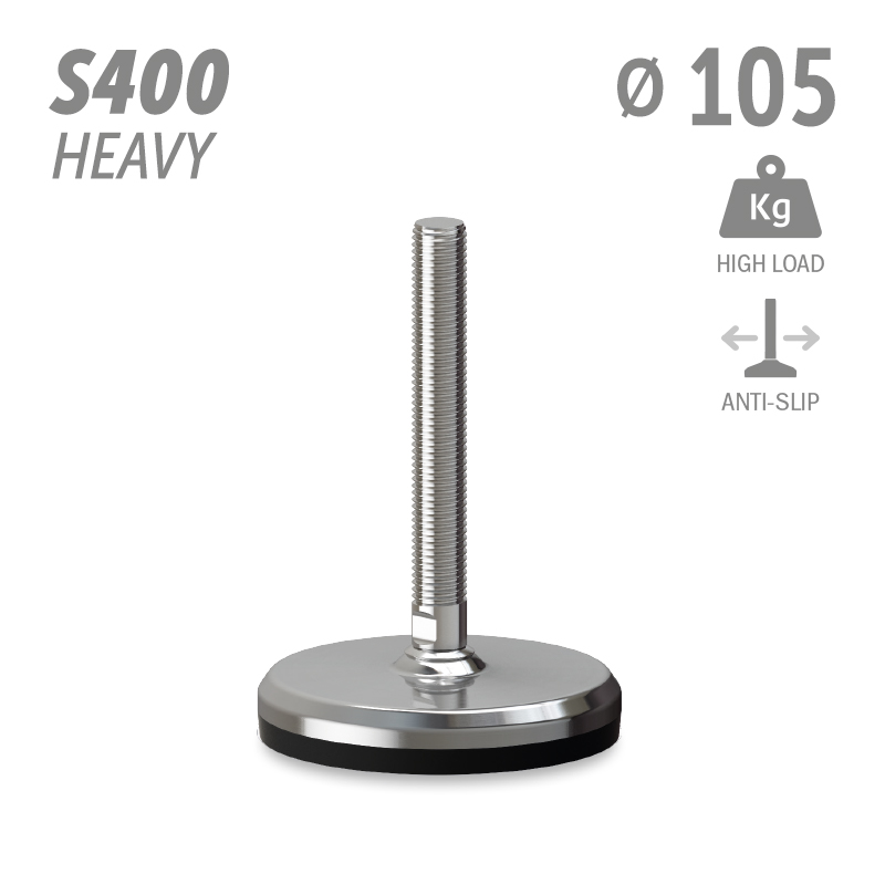 水平调整脚S400加强型系列 防滑 高载荷 直径105