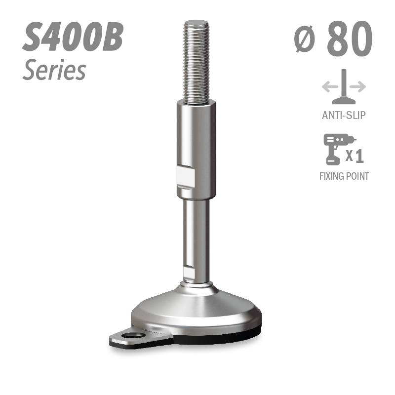 水平调整脚S400B系列 防滑 1固定孔 直径80