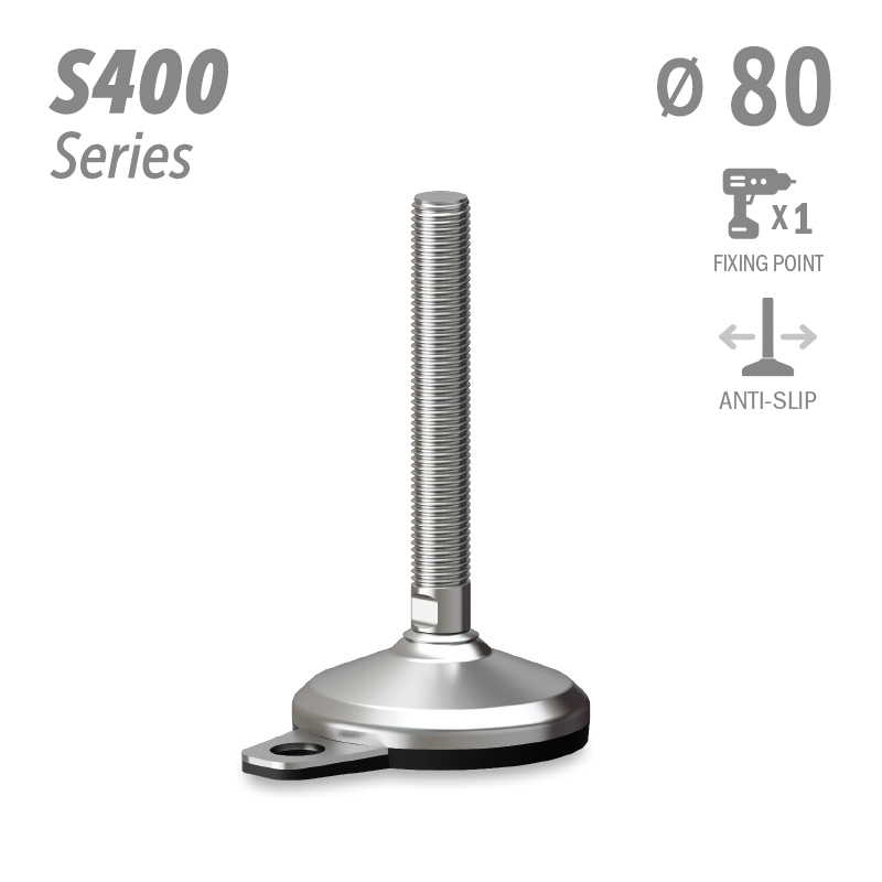 水平调整脚S400系列 防滑 1固定孔 直径80