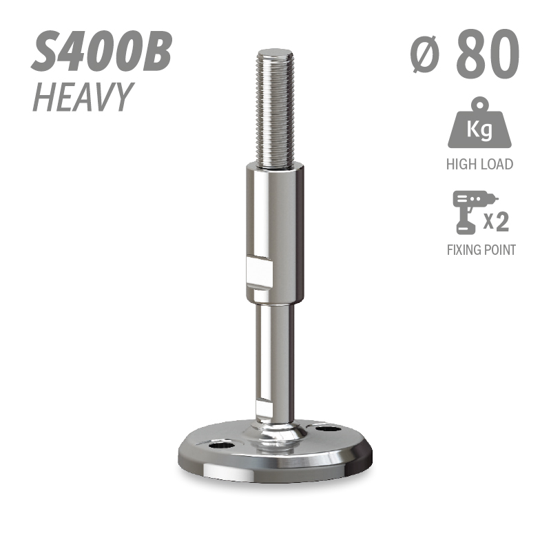 水平调整脚S400B加强型系列 高载荷 2固定孔 直径80